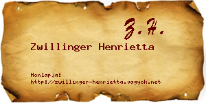 Zwillinger Henrietta névjegykártya